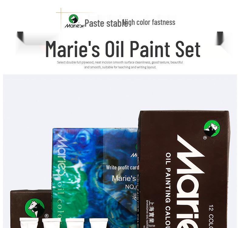 Marie Oil Paint Set: 12/18/24 Colors with 12ml Tubes - Art Supplies for Painting