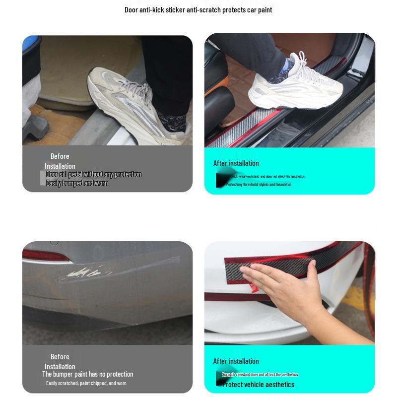 Kohlefaser Auto Türschweller- & Kantenschutzaufkleber