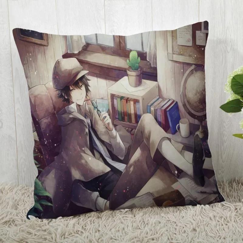 45*45 Pillow Case Bungo Stray Dogs Print For Wedding Pillow Cover Animals Pillowcases