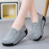 Fashion Platform Shoes Genuine Leather Wedge Heels Casual Shoes Slip-on Loafers Daily Walking Shoes
