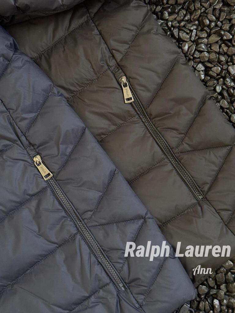 Cross RL Small Horse Embroidery British Style Business Casual Stand Collar Windproof Waterproof Ribbed Down Jacket