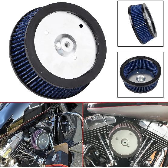Sucker Air Cleaner Element Replacement For Harley Dyna 1999-2017 Softail 2000-2015 Touring 1999-2007, Blue (Except 2008-2016 Touring/Trike)