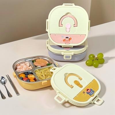 Scatola Bento Divisa in Acciaio Inossidabile 304 da 850/900 ml Con Posate Grande Capacitàermetica Contenitore per Pranzo per Studenti Bambini