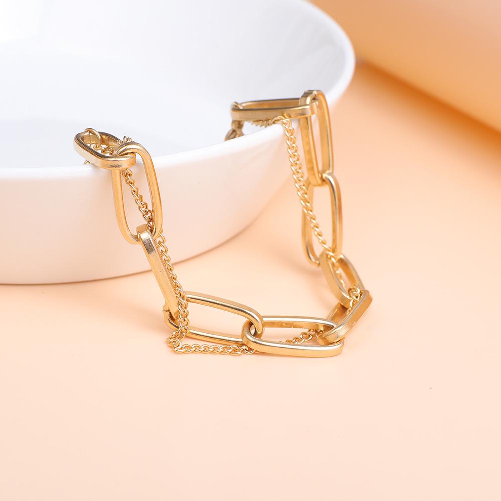 Titanium steel stainless steel retro fashion gold bracelet hot-selling niche simple Internet celebrity jewelry
