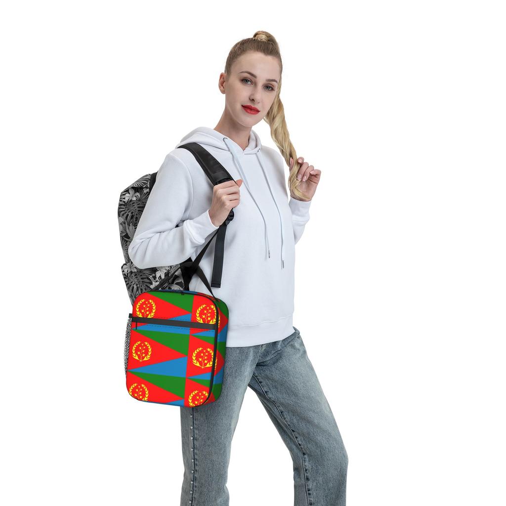 Eritrea Flag Lunch Bag Fashion Lunch Box Outdoor Picnic Portable Thermal Lunch Bags For Women Oxford Graphic Cooler Bag