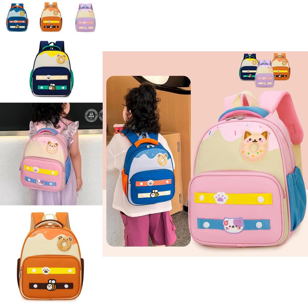 Trendy Lightweight Nylon Backpack For Kids Featuring Adorable Cartoon Design