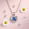 Romantic 925 Sterling Silver Heart Shape Crystal Zircon Pendant Necklaces For Women Girls Wedding Party Trendy Jewelry Gifts