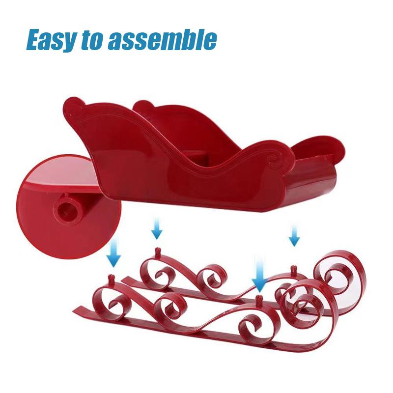 Christmas Sled Car Ornament Gift Plastic Sled Car Ski Car Small Ornament Children's Gift Desktop Decoration