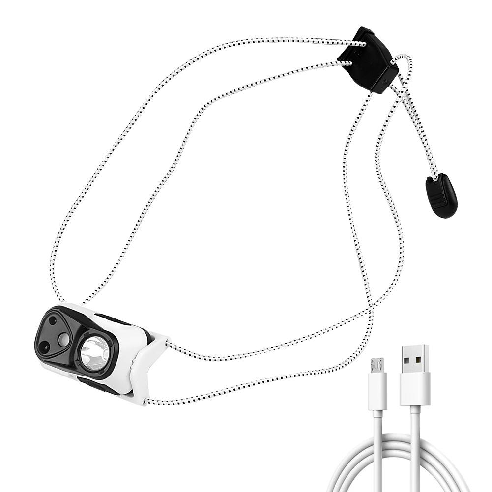 

Waterproof LED Headlamp Motion Sensor Headlight USB Rechargeable Head Torch for Outdoor Running Hiking Accessories білий