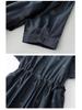 2026 Summer Women's High-End Chinese Style Cotton Linen Shirt Dress - Waist-Cinched, Slimming, Mid-Length Skirt