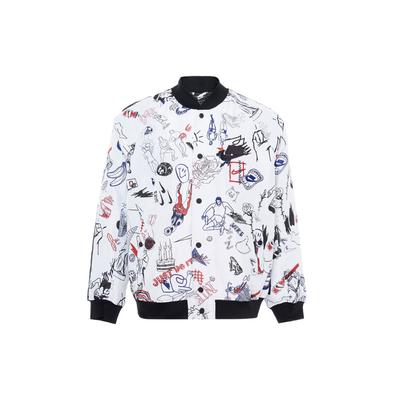 Nike Jaqueta Esportiva Casual de Manga Longa com Estampa Integral Unissex Jaqueta Branca CJ5043-100