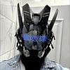 Cyberpunk LED face mask helmet with built-in LED display screen, role-playing Halloween fitness party music festival props