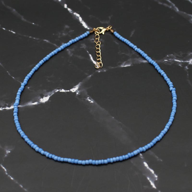 Bohemia Handmade Rainbow Seed Beads Simple Choker Necklace Women's Fashion Wild Sweet Colorful Collar Jewelry Gift