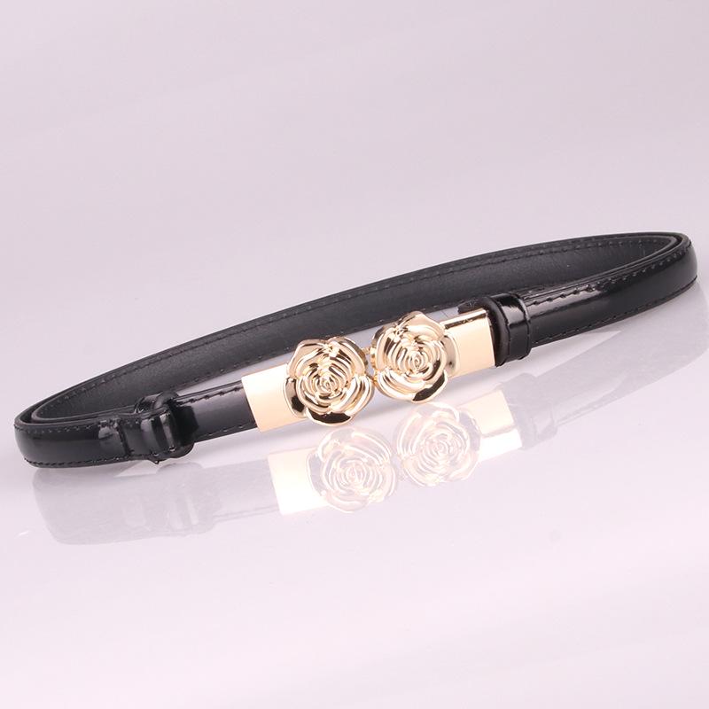 Belt Female, Simple Rose-Shaped Buckle Adjustment Belt, With Skirt Decorative Belt 608