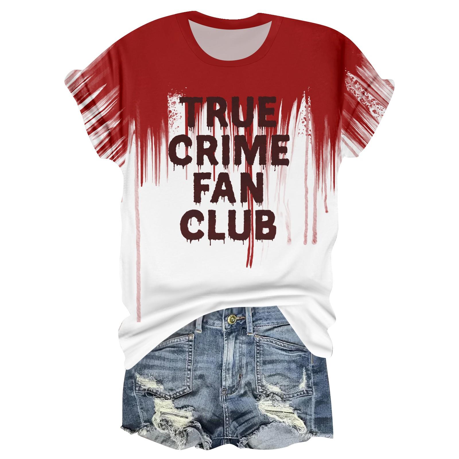 

Женская повседневная футболка с круглым вырезом, принтом на Хэллоуин и коротким рукавом M белый