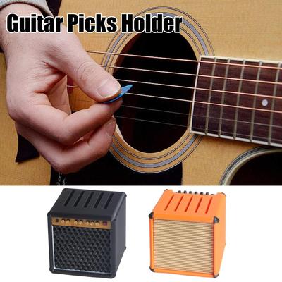 Gitarrenplektrum-Etui Verstärker-Lautsprecher Gitarrenplektrum-Halter Großes Etui Box Display 3D-gedruckt Tragbar für Musikinstrumente
