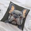 French Bulldog 2D Flat-Printed Pillow Cover: Non-Real Embroidery Magic! Sofa Cushion Cover, Home Decoration, 2D Printing
