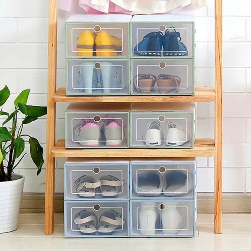 Transparent Shoe Cases Plastic Shoes Organizers New Sneaker Boxes  Household