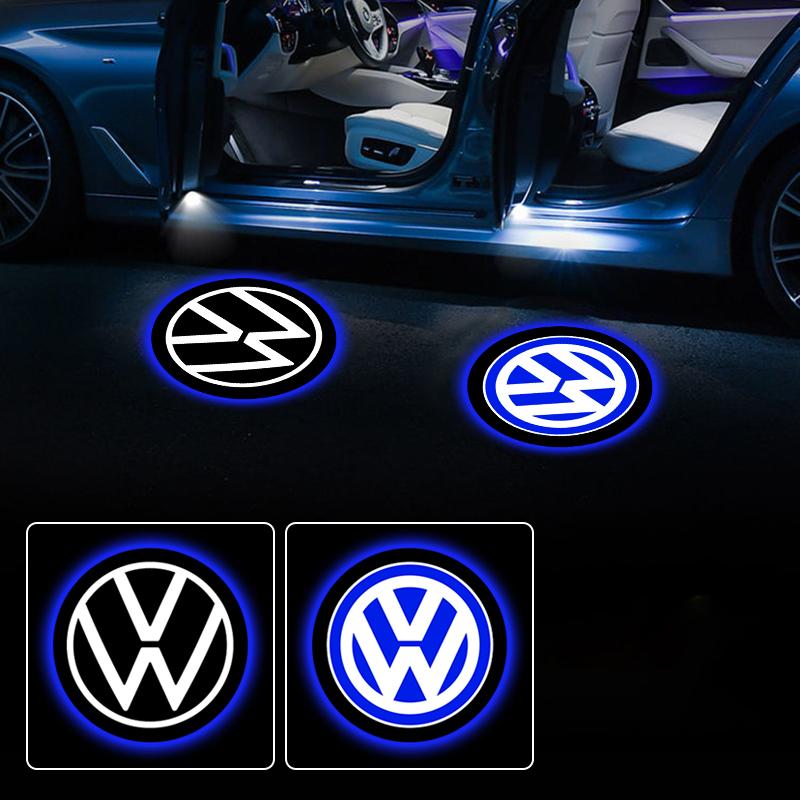 2Pcs Car Door Welcome Light HD LED Projector Welcome Light For Volkswagen Scirocco POLO Tiguan Passat B5 B6 B7 Golf EOS Jetta MK6 Octavia