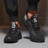 Men Knitted Running Shoes Breathable Cushioned Insoles Adjustable Shoelaces Walking Shoes Comfortable Outdoor Activity Sneakers