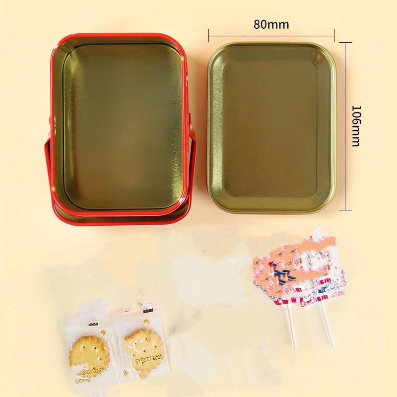 Niedliche Weihnachts-Blechgeschenkbox Eisen mit Griff Metall-Bonbondose Exquisite Santa Claus Blechdose Bonbondose