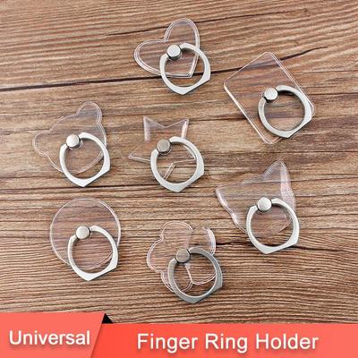 1PC Mobile Phone Holder Transparent Finger Ring Stand Universal Grip For iPhone 13 12 Huawei Xiaomi 360 Degrees Car Smartphone Support