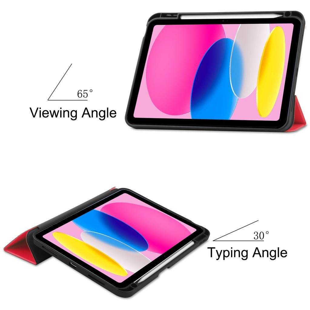 Pour iPad (2025)/10.9 (2022) Étui Support Housse de Tablette en Cuir Absorbant les Chocs avec Fente pour Stylet