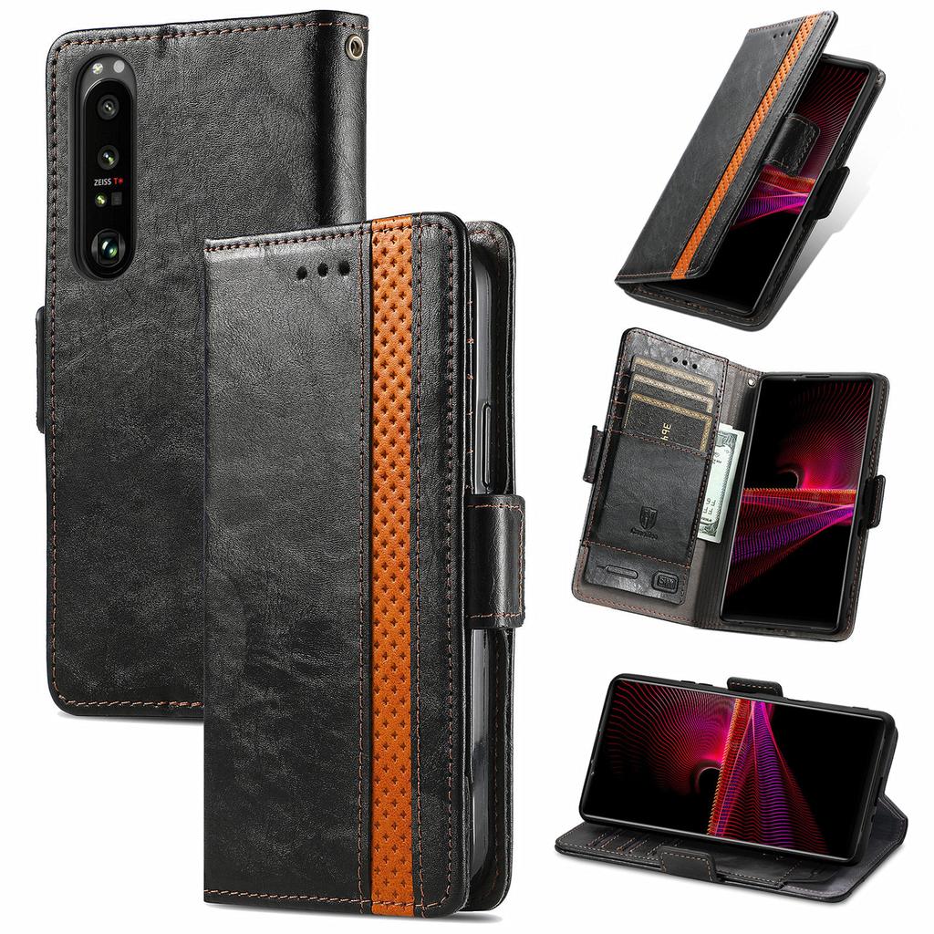 Multifunksjonelt magnetisk flipdeksel i skinn til Sony-serien.Xperia 1/Xperia 10/Xperia 5... Der mote møter funksjon