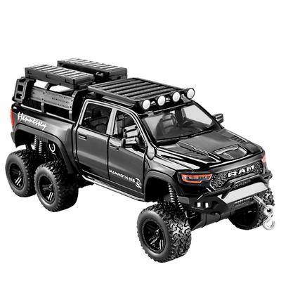 1/32 Dodge RAM 1500 TRX 6X6 Tyrannosaurus Rex Pickup Model Samochodu Ze Stopu Dźwięk i Światło Zabawka dla Dzieci Kolekcjonerski Prezent Urodzinowy