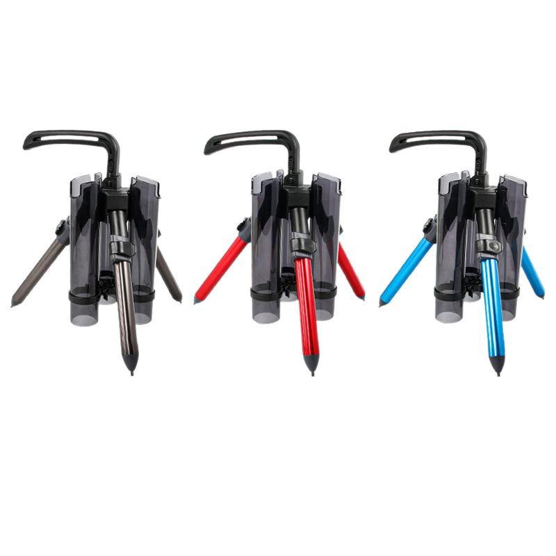 LETOYO Portable Aluminum Fishing Rod Tripod Set with Insert Rod Tube and Lure Equipment