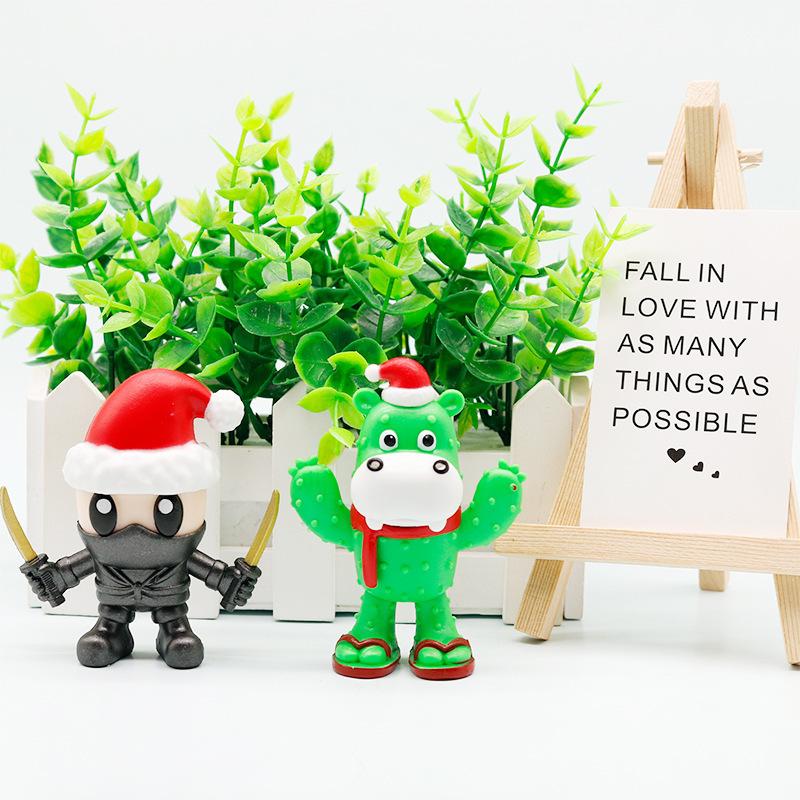 8 Stück/Set Tung tung tung Sahur Figuren Weihnachtsgeschenk PVC Modell Italienischer Hirnfraß TungTungSahur Ornamente Autodekoration