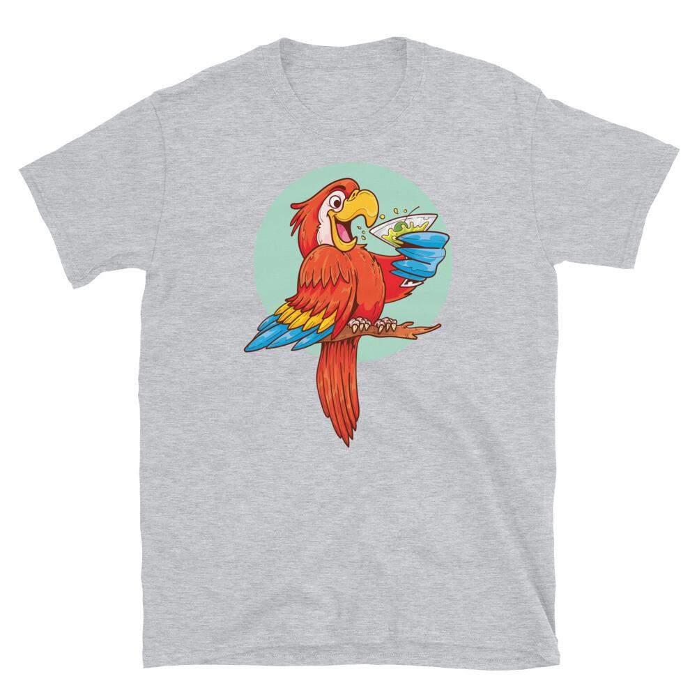 

Parrot Drinking Cocktail Summer Vacation Beach Short-Sleeve Unisex T-Shirt 3XL