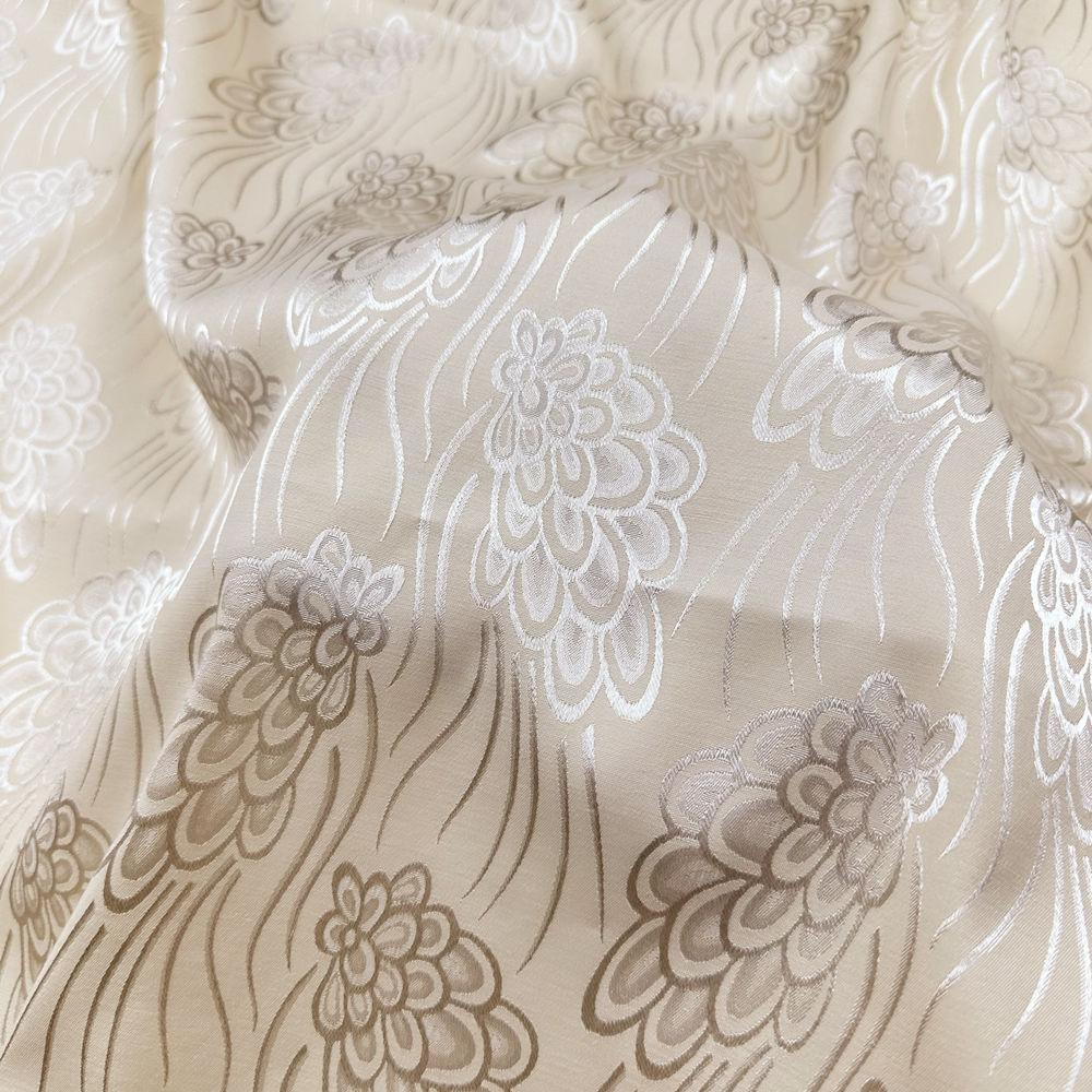 Stretch Imitation Acetic Acid Jacquard Fabric Flower Printed By Meter for Wedding Dress Clothes Skirt Cheongsam Sewing Cloth Red