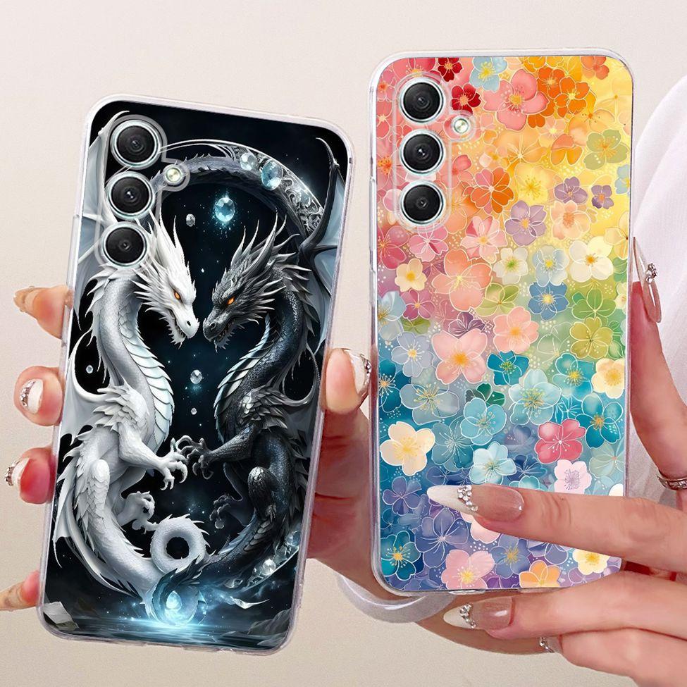 Clear For Samsung A35 5G Case Cute Cat Fashion Butterfly Funny Painted Cover For Samsung Galaxy A35 5G SM-A356E SM-A356B Casing