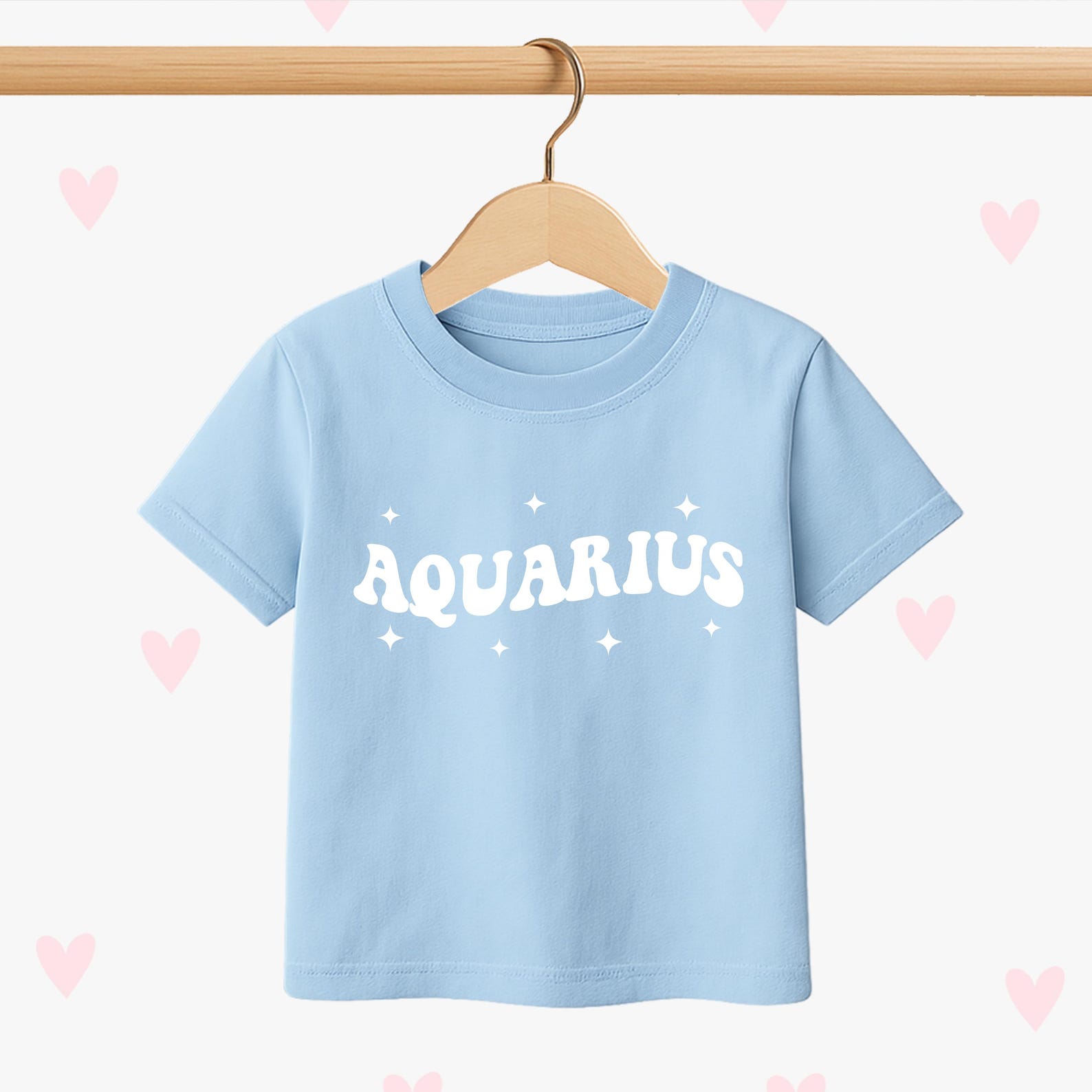 Aquarius Kids T-shirt, January February Birthday Gift, Personalised Children s Clothing 100