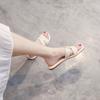 7468-11 Half-drag Women's Outer Wear 2025 This Year's Popular Summer New Flat Shoes, White Cool Slippers