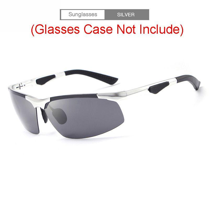 

Очки мужские черные поляризационные спортивные для улицы для вождения солнцезащитные с защитой от УФ-лучей Silver(Glasses Case Not Include)
