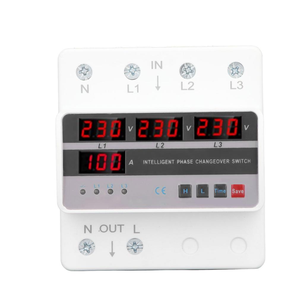 3 Phase Voltage Transfer Switch DIN Rail Mounted Electrical Selector Switch Voltage Current Protection Device AC220V