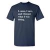 Ich kam ich sah ich vergaß was ich tat Lustiges Grafik-T-Shirt Unisex Vintage Gewaschene Baumwolle Rundhals Kurzarm Lässige Oberteile