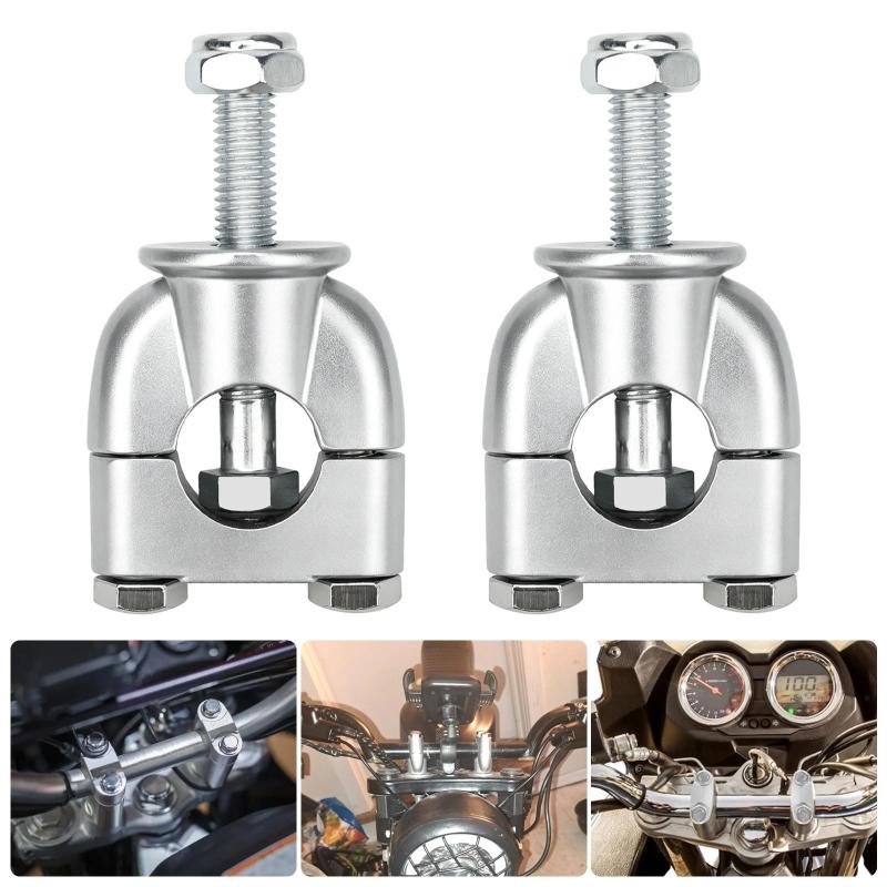 Motorcycle Handlebar Riser Mount 1 Pair 22mm 7/8 Silver Anti-Corrosion Clamp for ATV Motocross Modification 1 Pair
