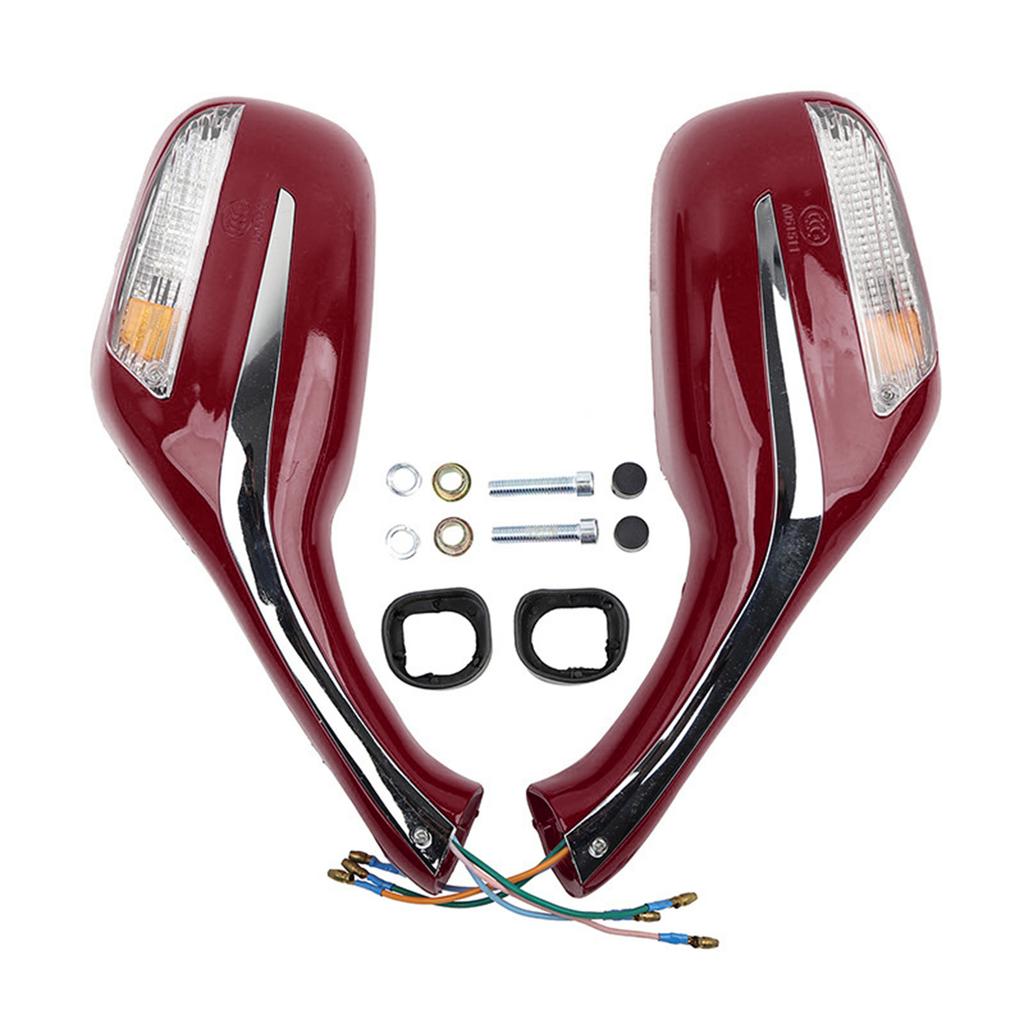 Rearview Mirror Replacement With Turn Signal Light for Motorcycle Electric Bike Modification Side Mirrors with LED Lamp