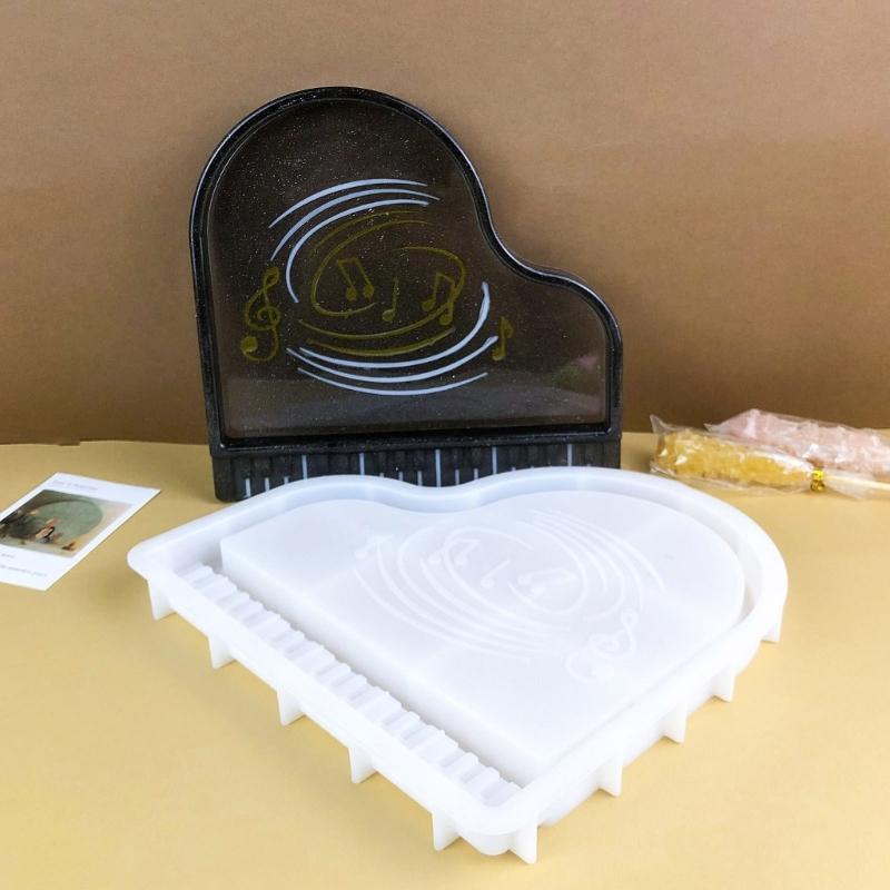 Flexible Silicone Resin Mold for Dish Epoxy Piano Shaped Tray Making Mould Creative Storage Plate Accessory Mould