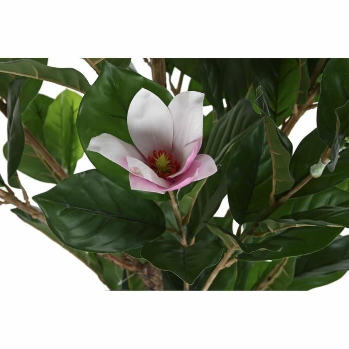 Plante Décorative - Magnolia - Rose Et Verte - 60x60x125 Cm - PE Avec Accents Dorés