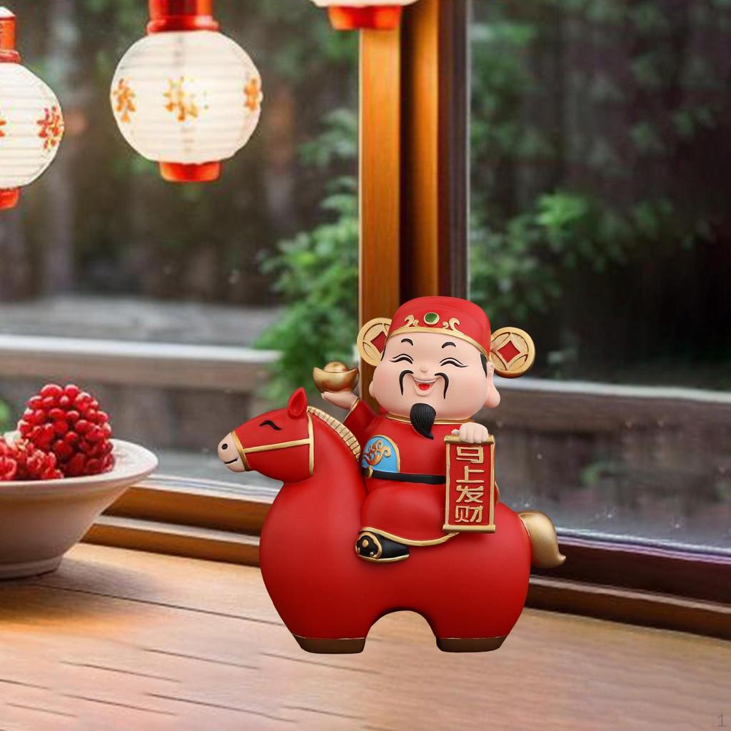 Statue Chinese Feng Shui Sculpture Desktop Ornament Resin Figurine for Office Table Centerpieces