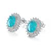 100 % Solid S925 Sterling Sølv Sett Oval Paraiba Tourmaline Halskjede Øredobber Dame Smykker