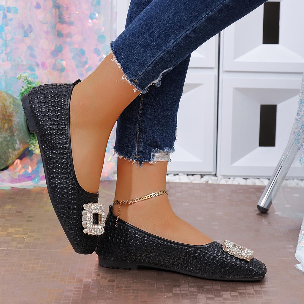 Fashion Women Flats Shoes Wear-resistant Simple Loafers Square Toe Comfortable Sneakers Women Spring Autumn Casual Fashion Shoes Women