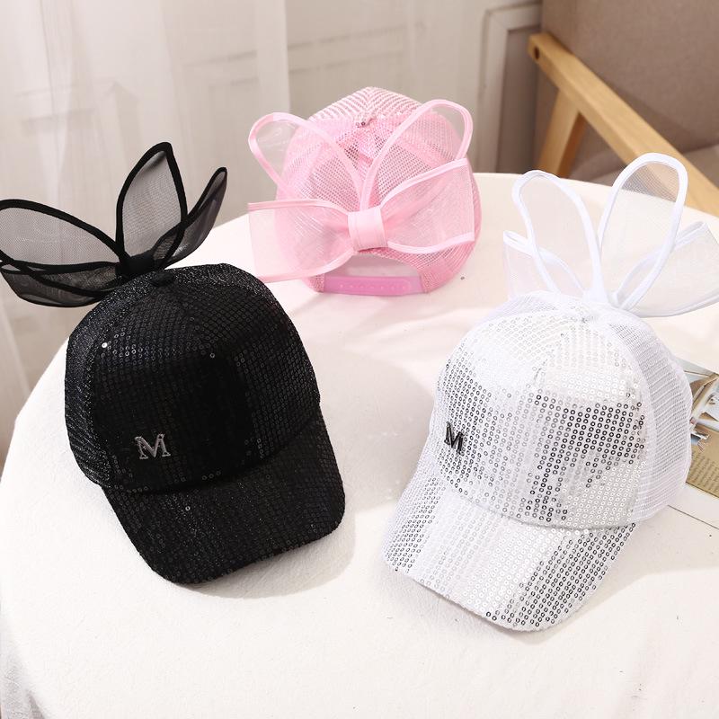 Cappello estivo traspirante in rete per bambini con visiera a becco d'anatra e protezione solare da principessa