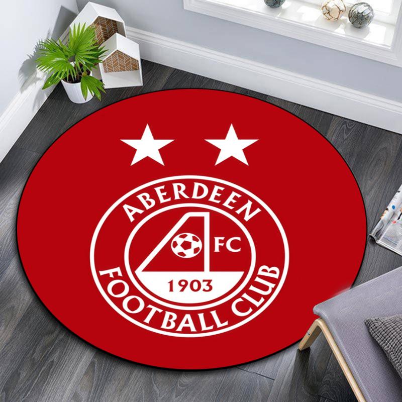 Aberdeen FC pattern round rug,Carpet Rug for Living Room Bedroom Playroom ,Non-slip Floor Mat,Holiday Gifts and Birthday Gifts.