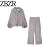 Zbzr New Fall Women's Clothing Fashion Wind Fashion Loose Pilot Jacket Outwear Mid Waist Pants 8362404