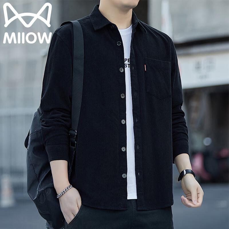 

Maoren Men s Corduroy Long-Sleeve Casual Shirt L